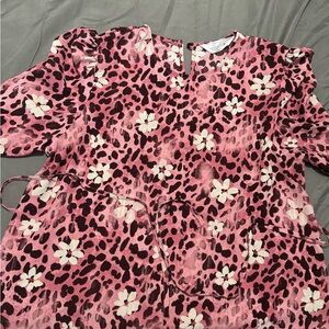 Primark Pink and Brown Leopard Print Top